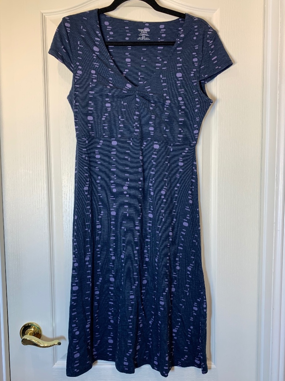 Toad&Co. Organic Cotton Travel Dress Women’s Small, Blue Heather, Outdoor Casual